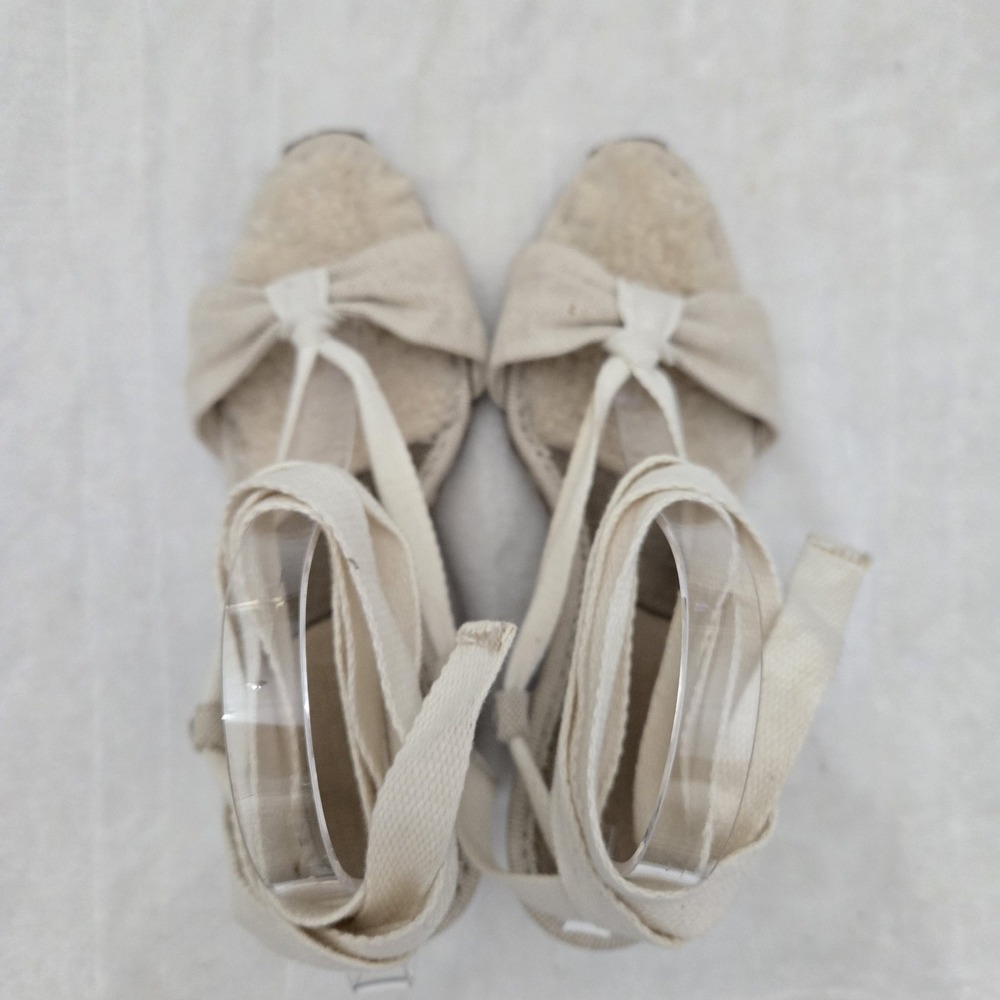 UGG Australia Wedge Gladiator Sandals‎ Sz 10 Beige Espadrilles Open Toe Coastal - Picture 9 of 12